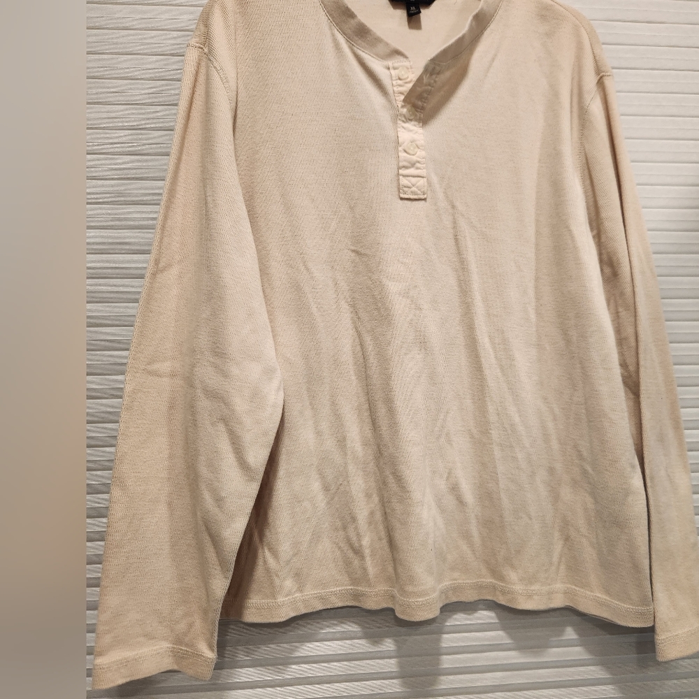 Men's Banana Republic Cream Long Sleeve Shirt